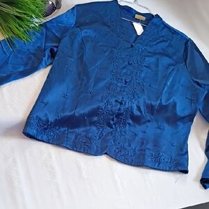 Laura Scott Blue Button Down Shirt